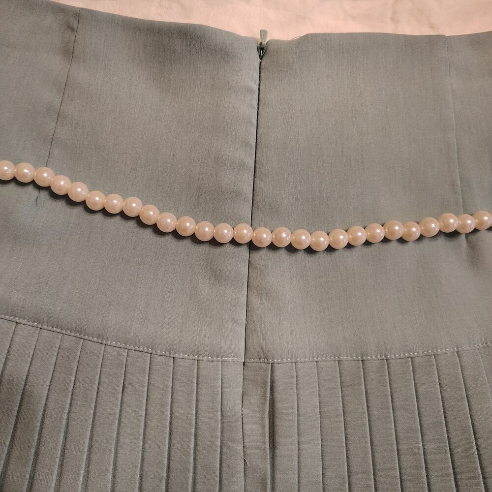 Kenzie Pleated Pearl Bow Mini Skirt Coquette Balletcore Size 6 - Picture 7 of 10
